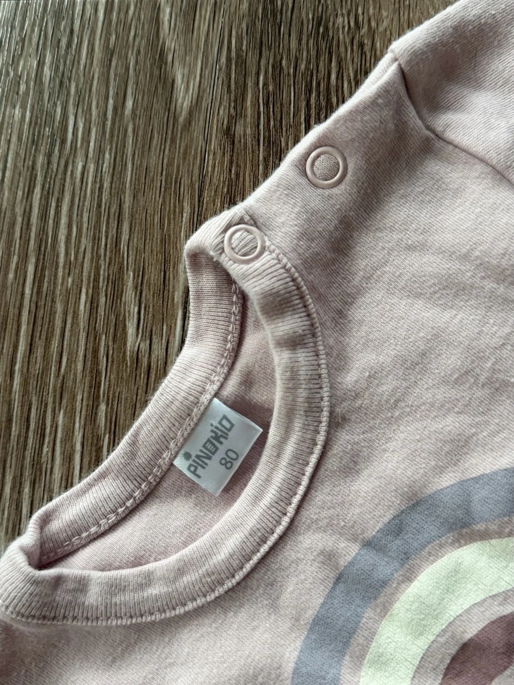 Rainbow Baby 80cm 12-18months Girls Pink Long-Sleeve Rainbow One-Piece Bodysuit